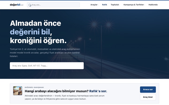 Değerbil web platformu