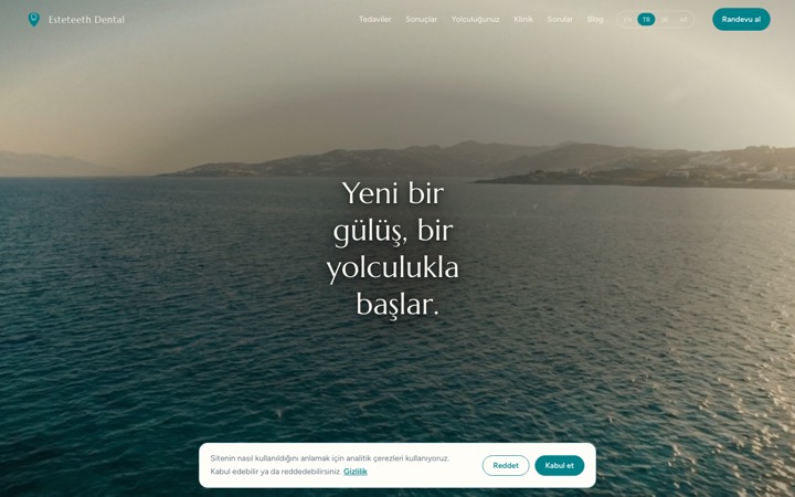 Esteteeth Diş Hastanesi web sitesi